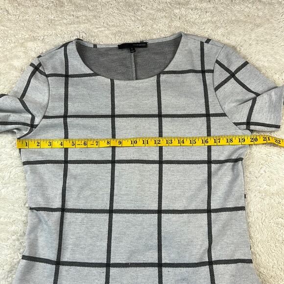 Harve Benard grey and black checked drop waist mini dress, L - Picture 5 of 9